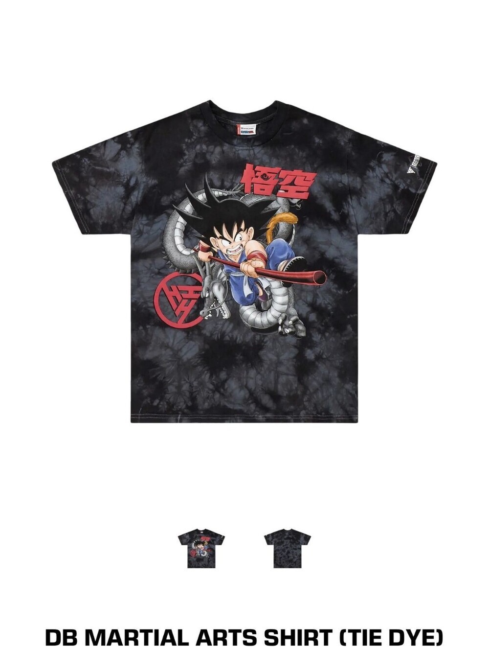 Hypland Dragon Ball Young Goku Graphic Tie Dye T-Shirt Black Size Large